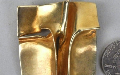 Modernist 18K Gold Designer Pin/Pendant