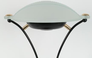 Modernist Black and Frosted Glass Desk Lamp