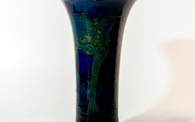 Moorcroft Pottery Footed Vase on Silver Base, Moonlit
