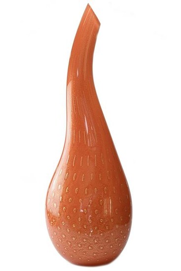 Murano glass vase serie “ Gocce Oro “ signed