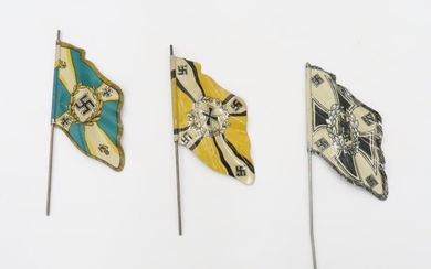 Nazi Tin Flags - Set of 3