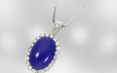 Necklace: decorative necklace with lapis lazuli and diamonds,...