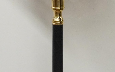 Neoclassical Style Partial Ebonized Brass Floor Lamp, H: 65 in. (165.1 cm.)