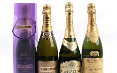 Nicolas Feuillatte Brut Champagne (one bottle), Piper Heidsieck Demi-sec Cuvée...