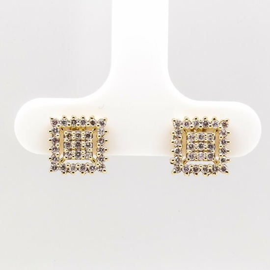 No Reserve Price - 0.44 tcw - 14 kt. Yellow gold - Earrings Diamond