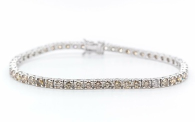 No Reserve Price - 4.54 tcw - 14 kt. White gold - Bracelet Diamond