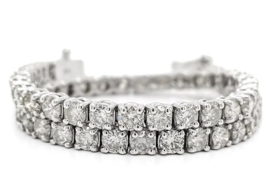 ***No Reserve Price*** 5.15 Carat Diamond Bracelet - 14 kt. White gold - Bracelet