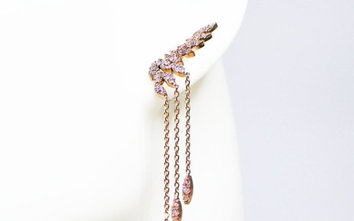 No Reserve Price - IGI 1.01 ct - Earrings - 14 kt. Rose gold Diamond (Natural)