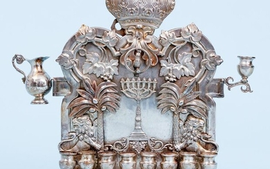 Norblin Polish Menorah 19th century Silverplate