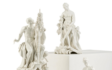 Nymphenburg | TWO LARGE PORCELAIN FIGURES AS ALLEGORIES OF THE SEASONS