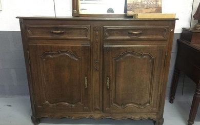 Oak sideboard with cut-away sides 18th century (back...