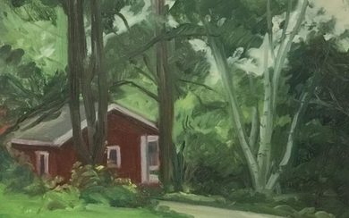 Oil on Canvas House in Landscape