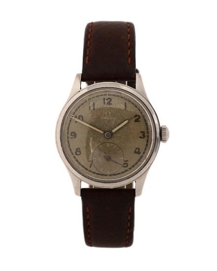 Omega A wristwatch of steel. Model Suverän, ref. 2400–6. Mechanical movement with...