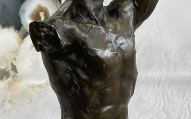 Original Abstract Male Torso Bronze Sculpture
