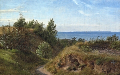 P. C. Skovgaard: A Danish coast, summer. Signed with monogram and dated 1850. Olie på lærred. 38×57.5 cm.