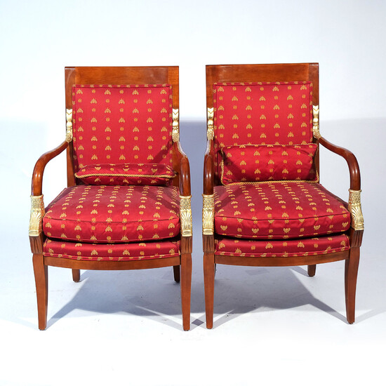 PAIR FRENCH NEOCLASSICAL STYLE FAUTEUILS