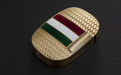 PATEK PHILIPPE, GOLDEN ELLIPSE REF. 9512-1, A GOLD LIGHTER WITH ‘KHANJAR’ AND ENAMEL MADE FOR THE SULTANATE OF OMAN