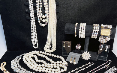 PEARL AND CRYSTAL JEWELRY LOT