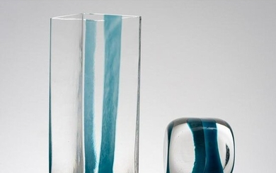 PIERRE CARDIN, Un vaso e un cubo in vetro