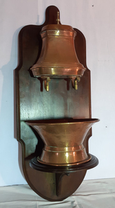 PROVINCIAL COPPER LAVABO AND BASIN ON WOOD RACK