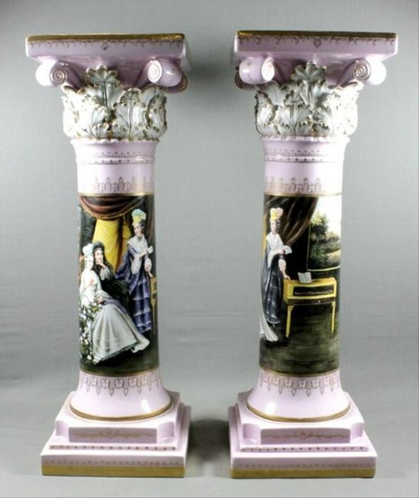 Pair Of Large Sevres Style Pedestals