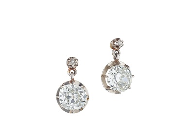 Pair of Antique Diamond Earrings