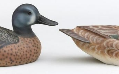 Pair of Blue-Wing Teal by Bob Hand, Sag Harbor