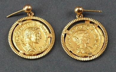 Pair of Gold Coin Earrings