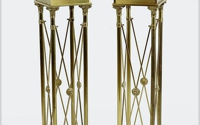 Pair of Italian Brass Pedestals.