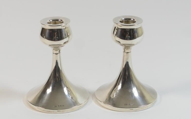 Pair of Pair of George VI silver dwarf candlesticks,...
