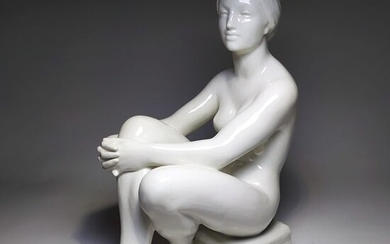 Pál Pátzay (1896-1979) - Nude Woman "Contemplative" - Large sculpture - Ceramic
