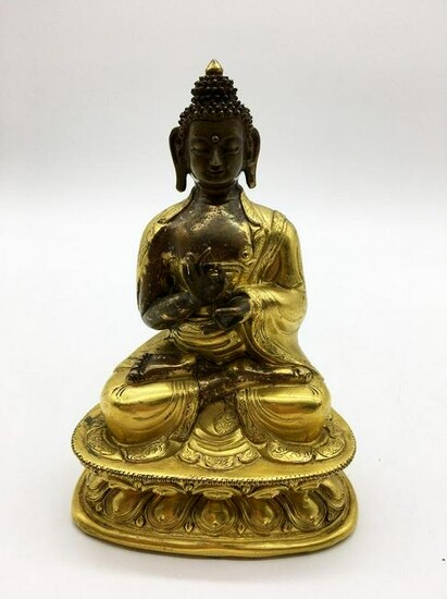 Parcel-Gilt Figure of a Buddha