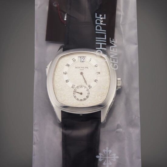 Patek Philippe Reference 5275P | Retailed by Tiffany & Co.: A limited edition platinum chiming wristwatch with jumping hour display, Made to celebrate the 175th Anniversary, Service Sealed, Circa 2014 | 百達翡麗 型號 5275P...