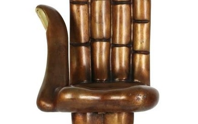 Pedro Friedeberg b1936 Bronze Hand Chair Sculpture
