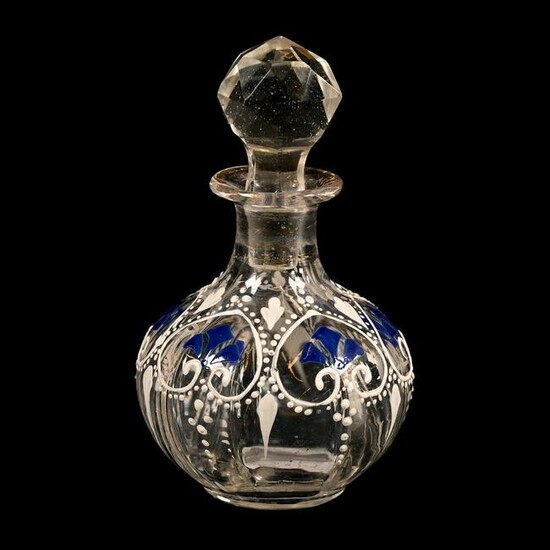 Perfume Bottle, Clear Bohemian Art Glass