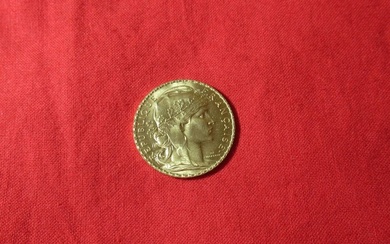 Pièce de 20 francs en or, coq, 1907. Poids : 6,48 g.