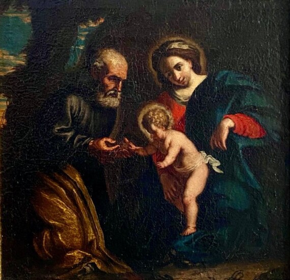 Pittore Bolognese XVII secolo - Sacra Famiglia