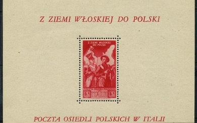 Polish body - War rescue, 3 l. + 247 l. red, souvenir sheet. - Sassone N. 3A