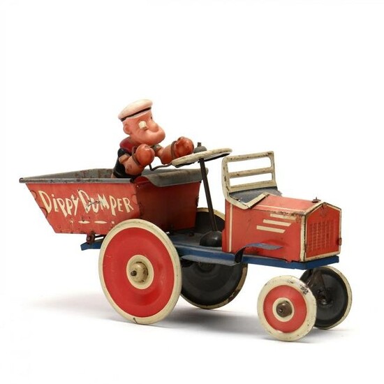"Popeye Dippy Dumper Funny Car" Wind Up Toy