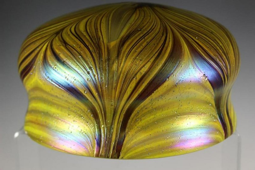 Pulled Feather Art Glass Shade