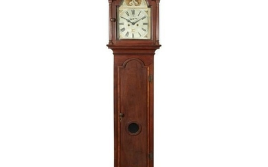 Queen Anne walnut tall case clock, 18th century and