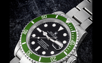 ROLEX. A STAINLESS STEEL AUTOMATIC WRISTWATCH WITH SWEEP CENTRE SECONDS, DATE AND BRACELET SUBMARINER MODEL, REF. 16610LV, CIRCA 2005
