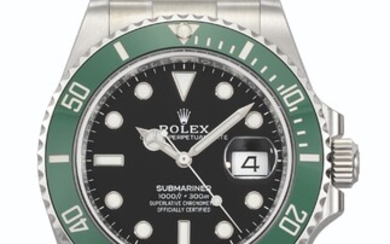 ROLEX. A STAINLESS STEEL AUTOMATIC WRISTWATCH WITH SWEEP CENTRE SECONDS, DATE, BRACELET, GUARANTEE AND BOX