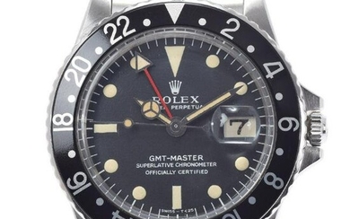 ROLEX GMT Master Mark 1 Dial Matte Long E 1675 Men's SS Watch Automatic Black