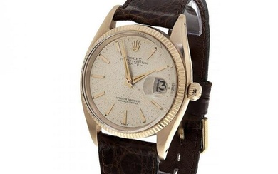 ROLEX Oyster Perpetual Date watch, for men, no. series 1503XXX, ca. 1960. In 18 kt rose gold.