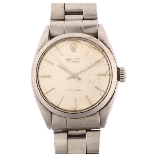 ROLEX - a stainless steel Oyster Precision mechanical bracel...