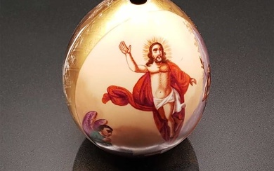 RUSSIAN HAND PAINTED CHRIST PORCELAIN EASTER EGG