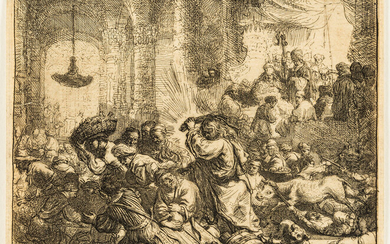 Rembrandt van Rijn (1606-1669) Christ Driving the Money Changers from the Temple