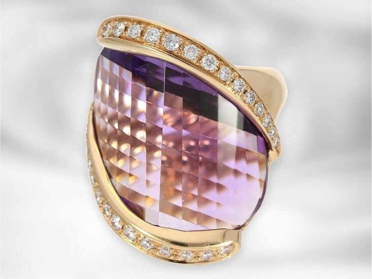 Ring: Italian designer ring with large amethyst and...