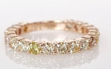 Ring Rose gold Mixed yellow Diamond (Natural coloured)